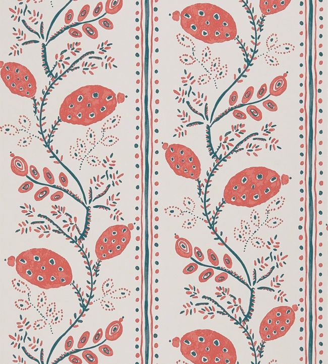 Pomegranate Trail Wallpaper - Red - Nina Campbell - NCW4390 - 05 - Premier Wallcovering
