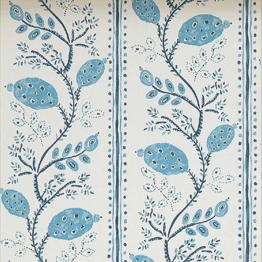 Pomegranate Trail Wallpaper - Indigo/ Blue - Nina Campbell - NCW4390-01 - Premier Wallcovering