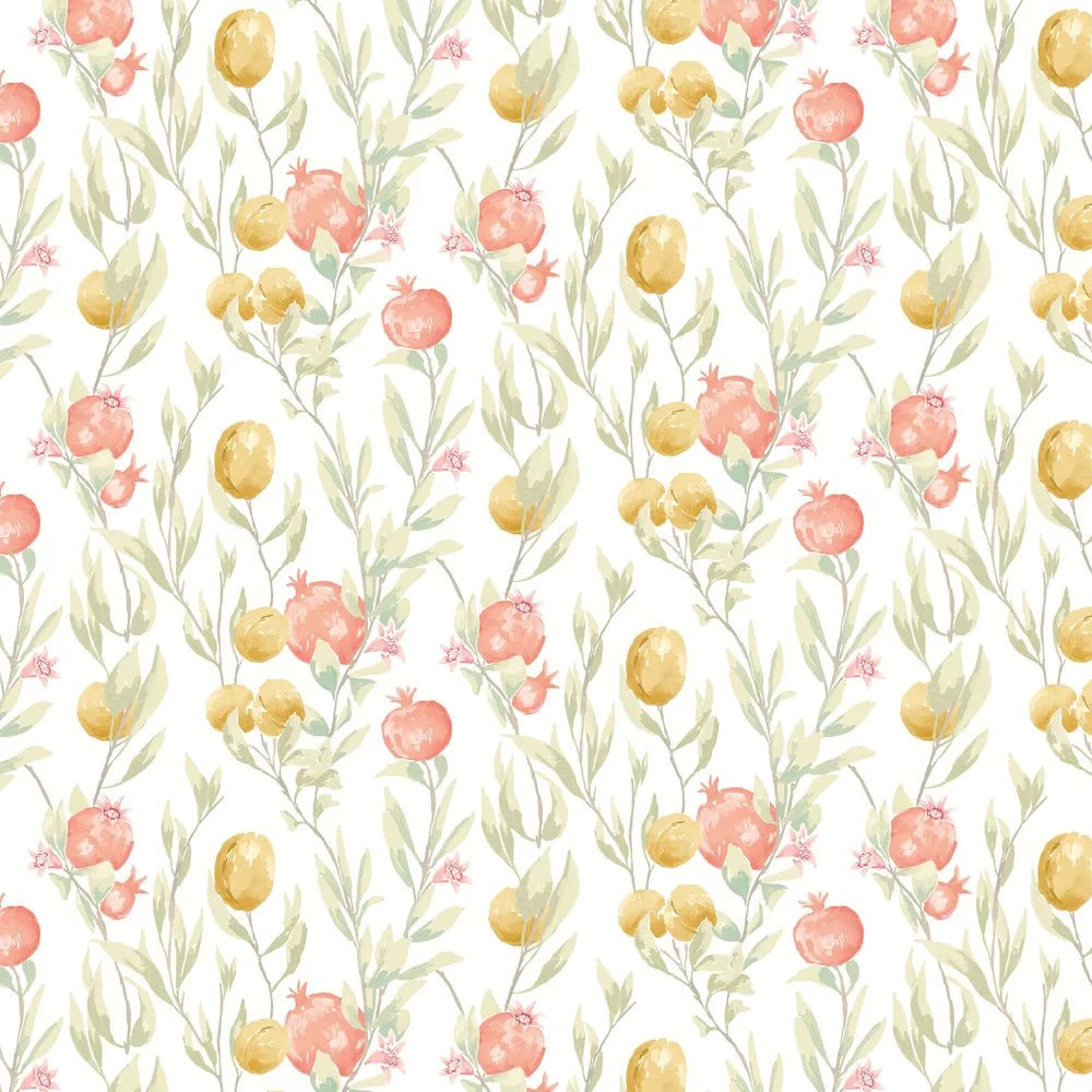Pomegranate Trail Wallpaper - Olive - Ohpopsi - LBK50140W - Premier Wallcovering