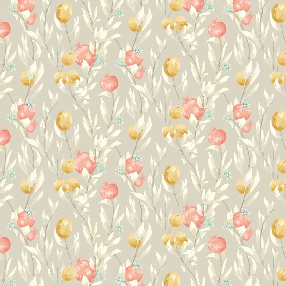 Pomegranate Trail Wallpaper - Parchment - Ohpopsi - LBK50108W - Premier Wallcovering