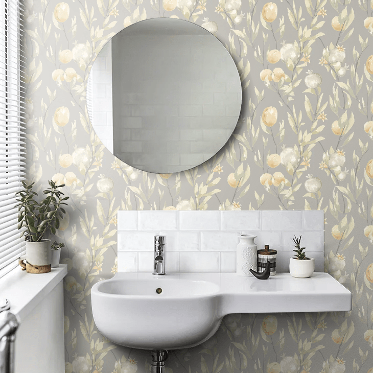 Pomegranate Trail Wallpaper - Seal - Ohpopsi - LBK50110W - Premier Wallcovering