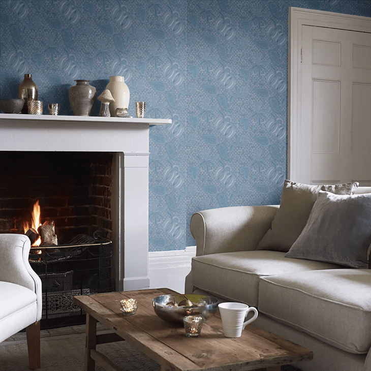 Pomegranate Wallpaper - Blue Scale - Little Greene - 0245POBLUES - Premier Wallcovering