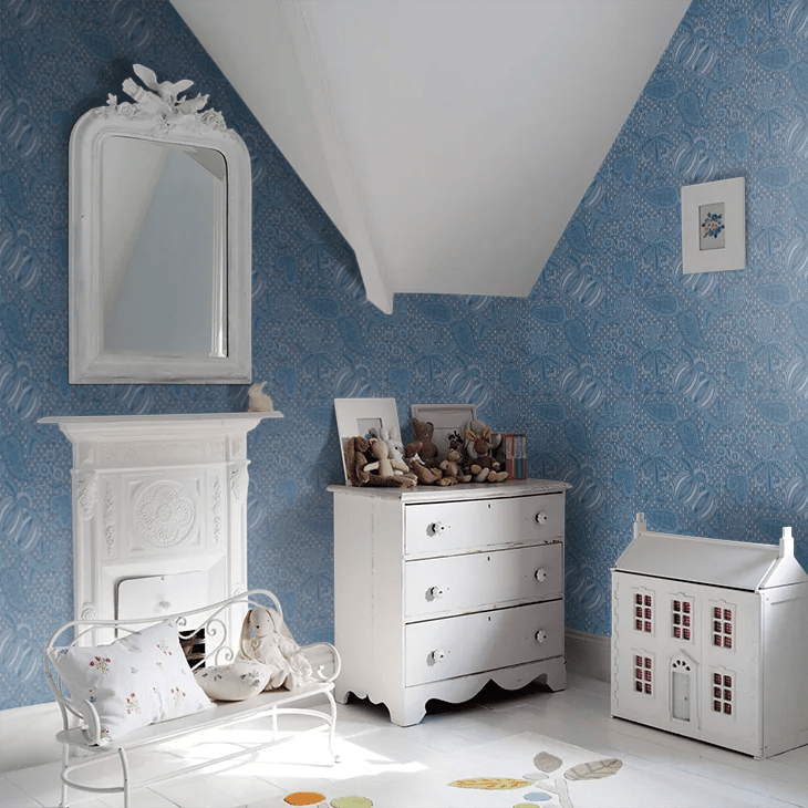 Pomegranate Wallpaper - Blue Scale - Little Greene - 0245POBLUES - Premier Wallcovering