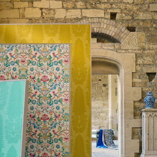 Pompadour Print Wallpaper - Indigo - ZCOT313015 - Zoffany - Premier Wallcovering