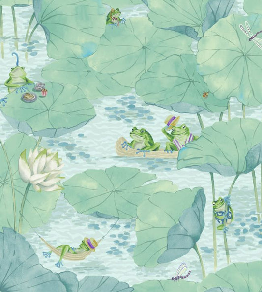 Pond Life Wallpaper - Aqua - Brand McKenzie - BMWL005/07A - Premier Wallcovering