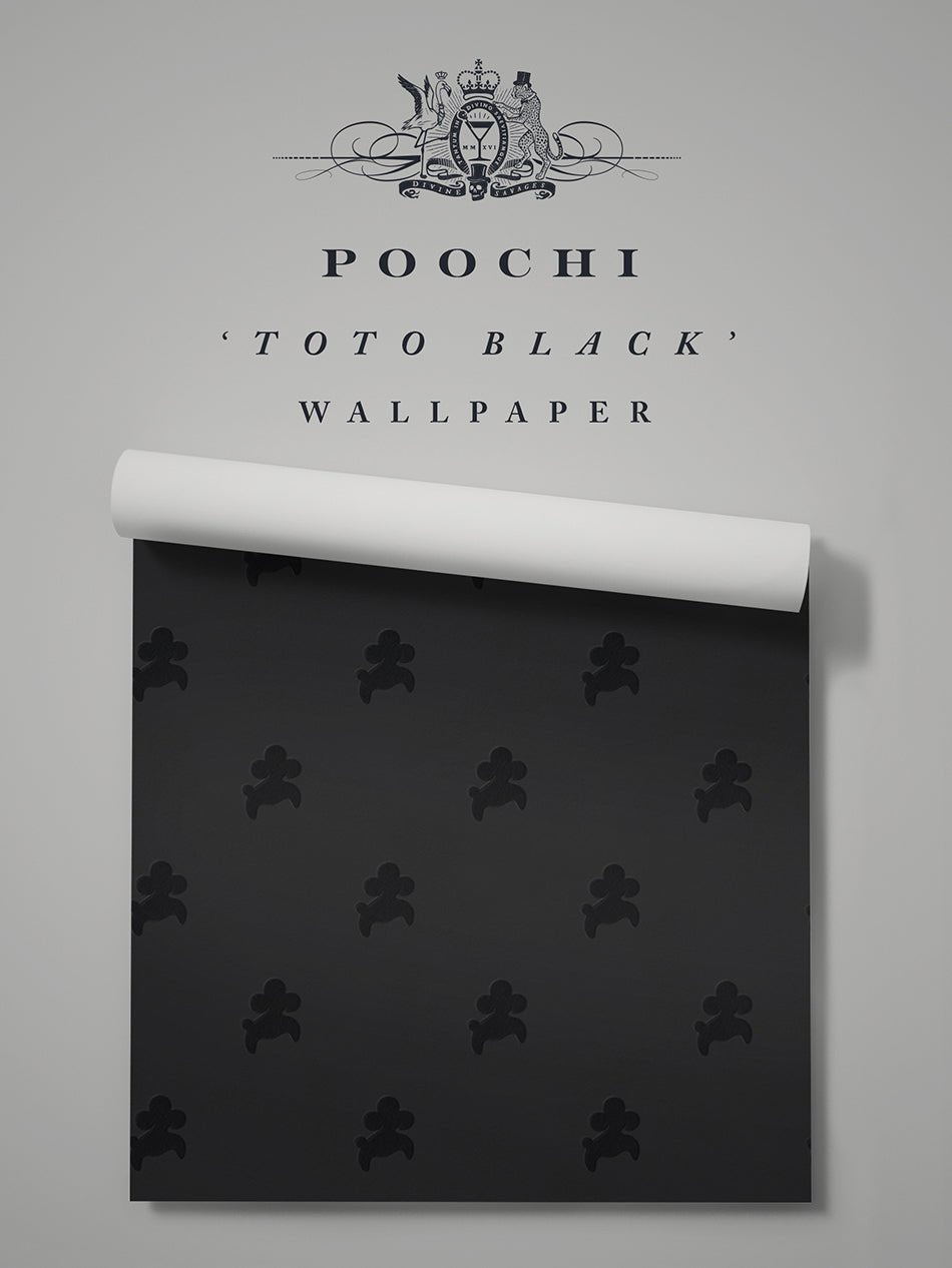 Poochi Wallpaper - Toto Black - Divine Savages - DVS084-POOCHI-BLK-WR - Premier Wallcovering