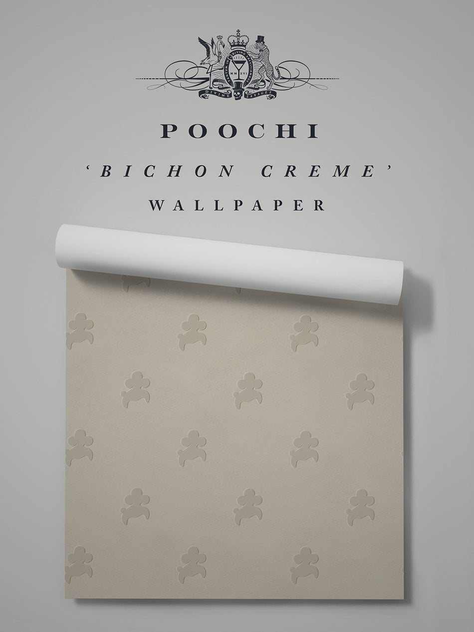 Poochi Wallpaper - Bichon Creme - Divine Savages - DVS085-POOCHI-CRM-WR - Premier Wallcovering