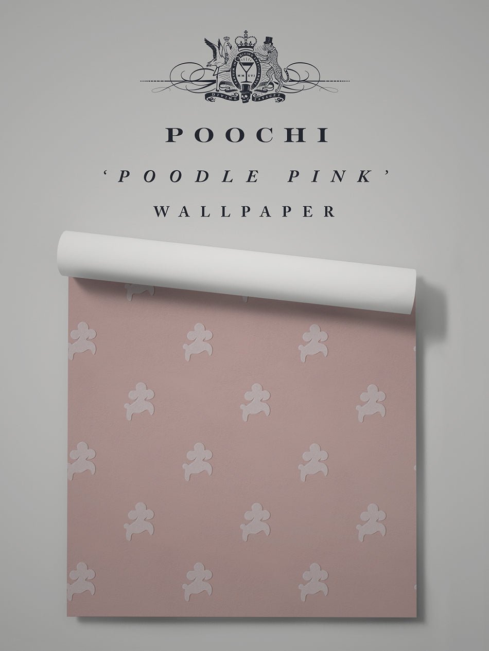 Poochi Wallpaper - Poodle Pink - Divine Savages - DVS086-POOCHI-PINK-WR - Premier Wallcovering