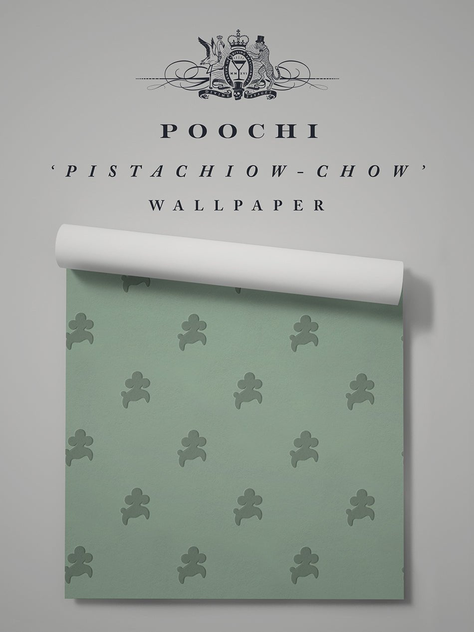 Poochi Wallpaper - Pistachiow-Chow - Divine Savages - DVS083-POOCHI-PIST-WR - Premier Wallcovering