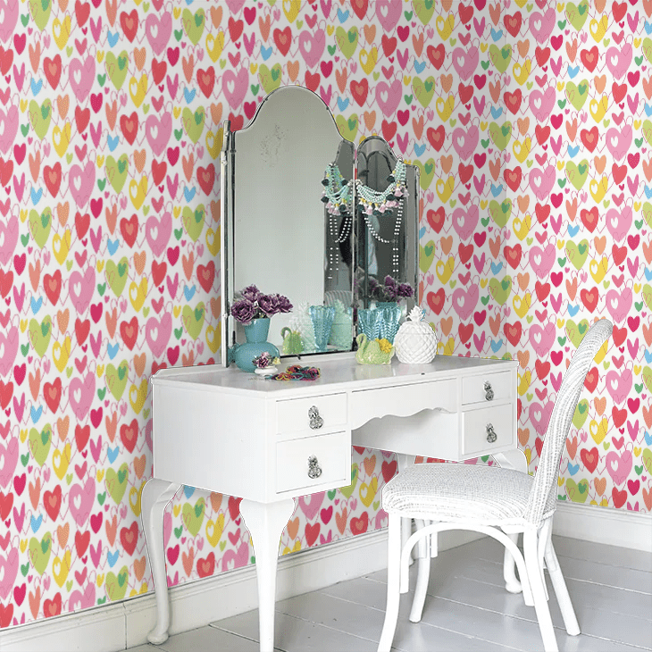 Pop Hearts Wallpaper - Tutti Frutti - Ohpopsi - WGU50139W - Premier Wallcovering