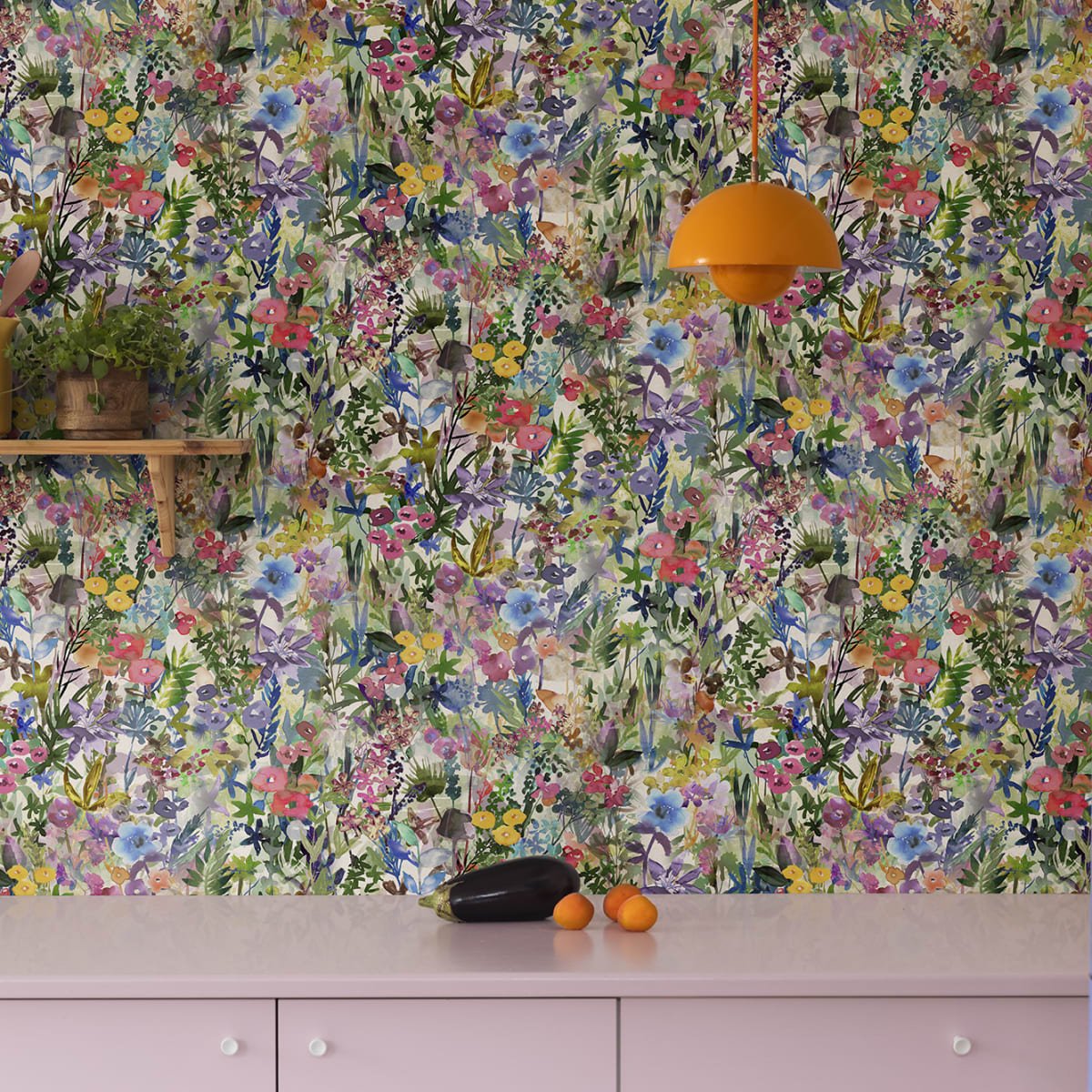 Poppy Meadow Wallpaper - Rainbow - Rebel Walls - R18121 - Premier Wallcovering