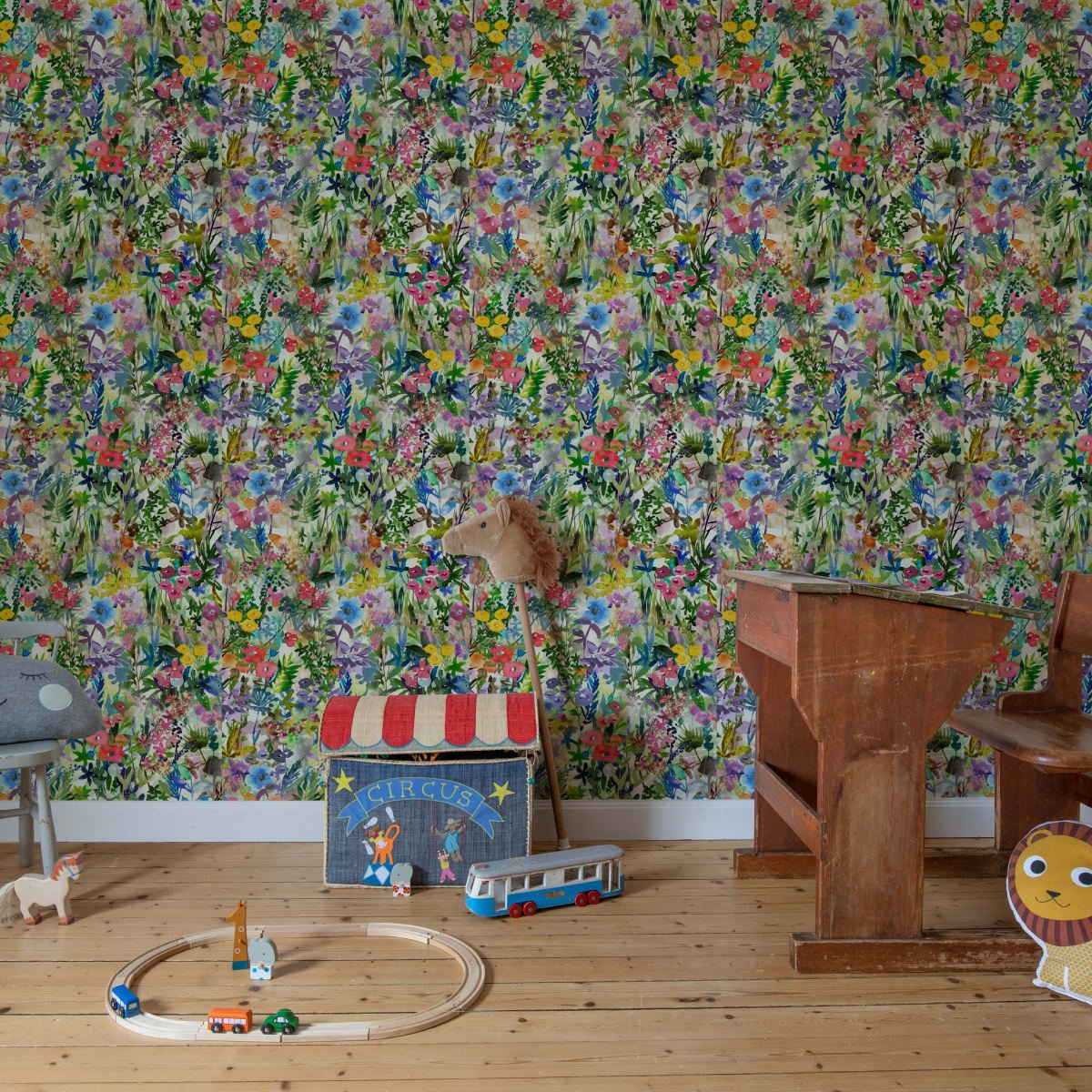 Poppy Meadow Wallpaper - Rainbow - Rebel Walls - R18121 - Premier Wallcovering