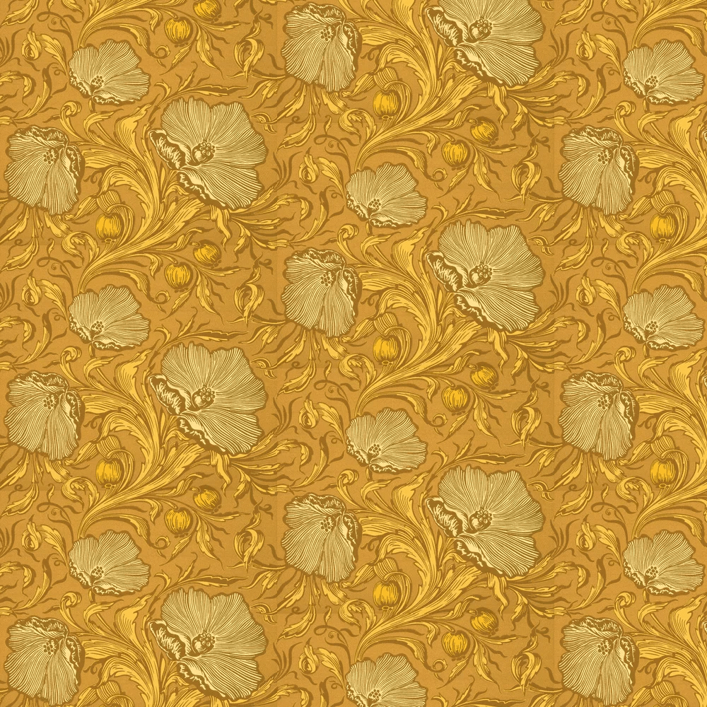 Poppy Trail Wallpaper - Yellow Pink - Little Greene - 0263PTYELLO - Premier Wallcovering