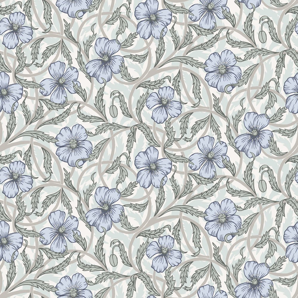 Poppy Wallpaper - Light Blue - Midbec - 28027 - Premier Wallcovering
