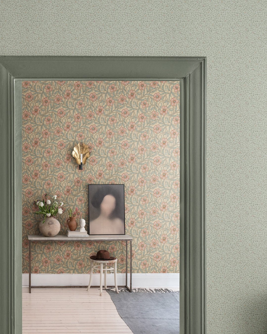 Poppy Wallpaper - Light Green - Midbec - 28026 - Premier Wallcovering