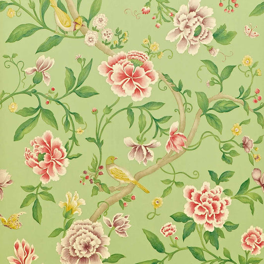 Porcelain Garden Wallpaper - Rose/Fennel - DCAVPO101 - Sanderson - Premier Wallcovering