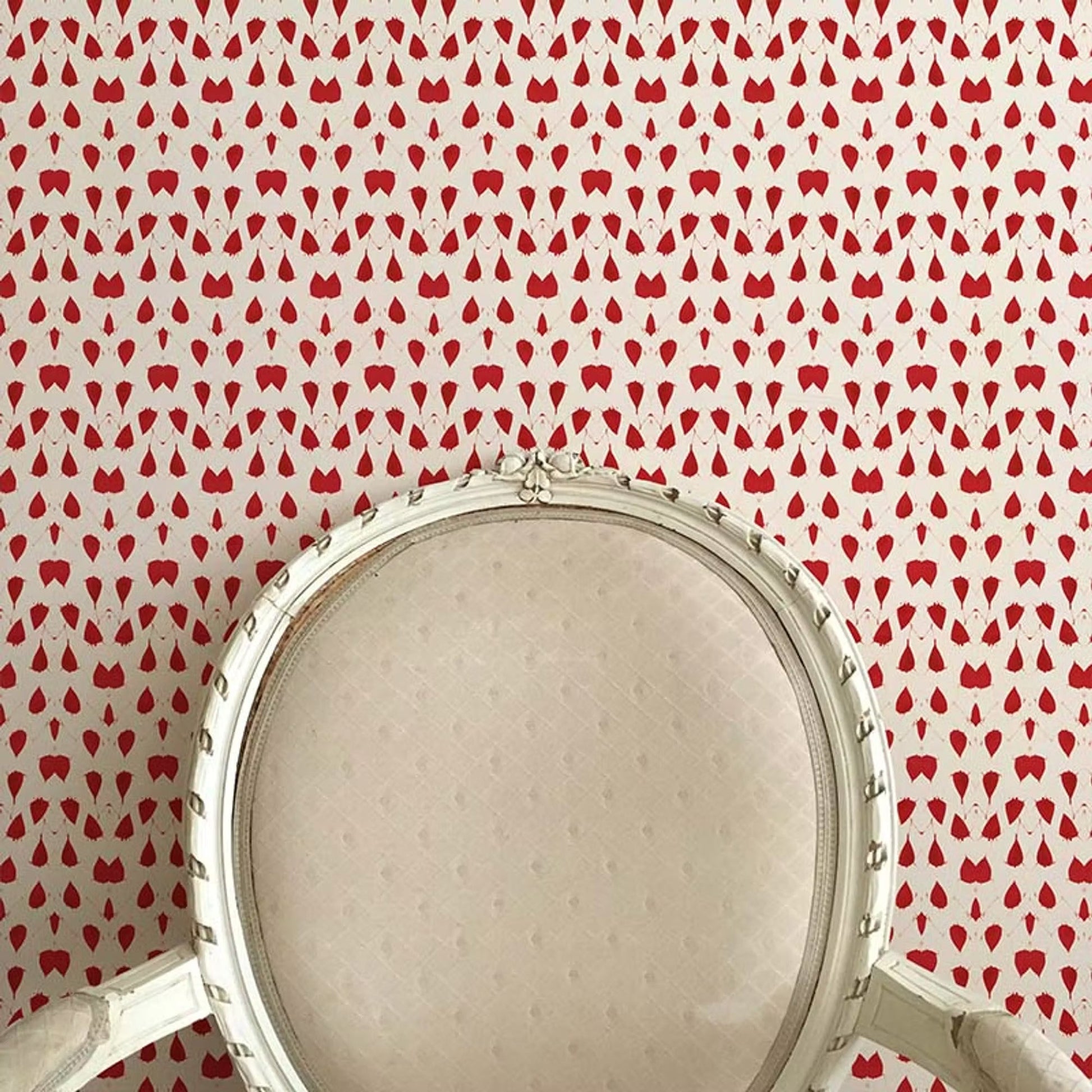 Porcelain Wings Wallpaper - Red - Ottoline - W/PW/101/2 - Premier Wallcovering