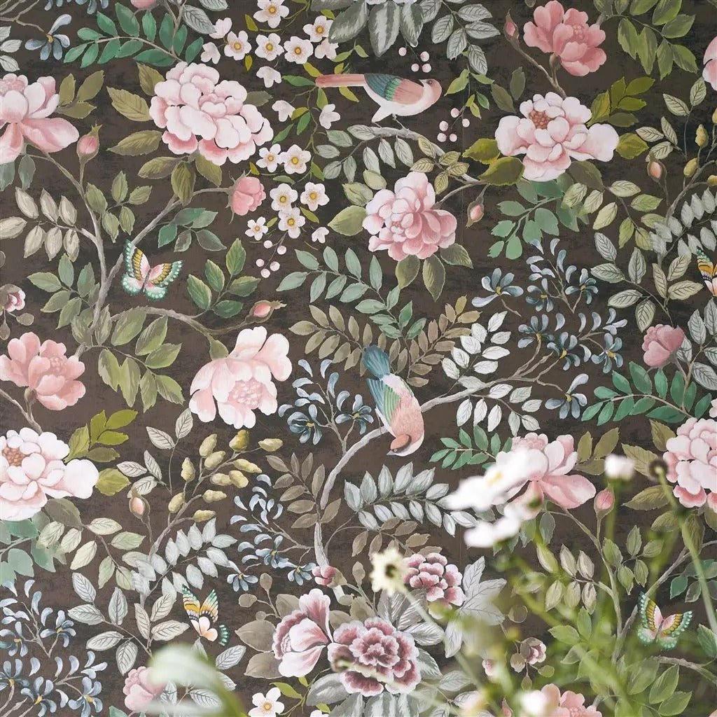 Porcelaine de Chine Wallpaper - Chocolate - PDG1146/08 - Designers Guild - Premier Wallcovering