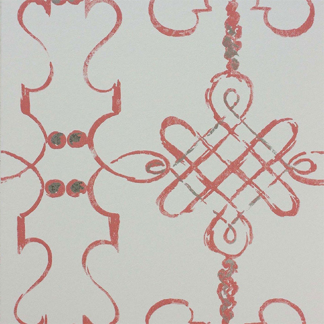 Portavo Wallpaper - Coral/Ivory - Nina Campbell - NCW4308-04 - Premier Wallcovering