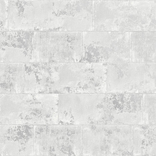 Portfolio Metallic Brick Wallpaper - Grey - Rasch - 248678 - Premier Wallcovering