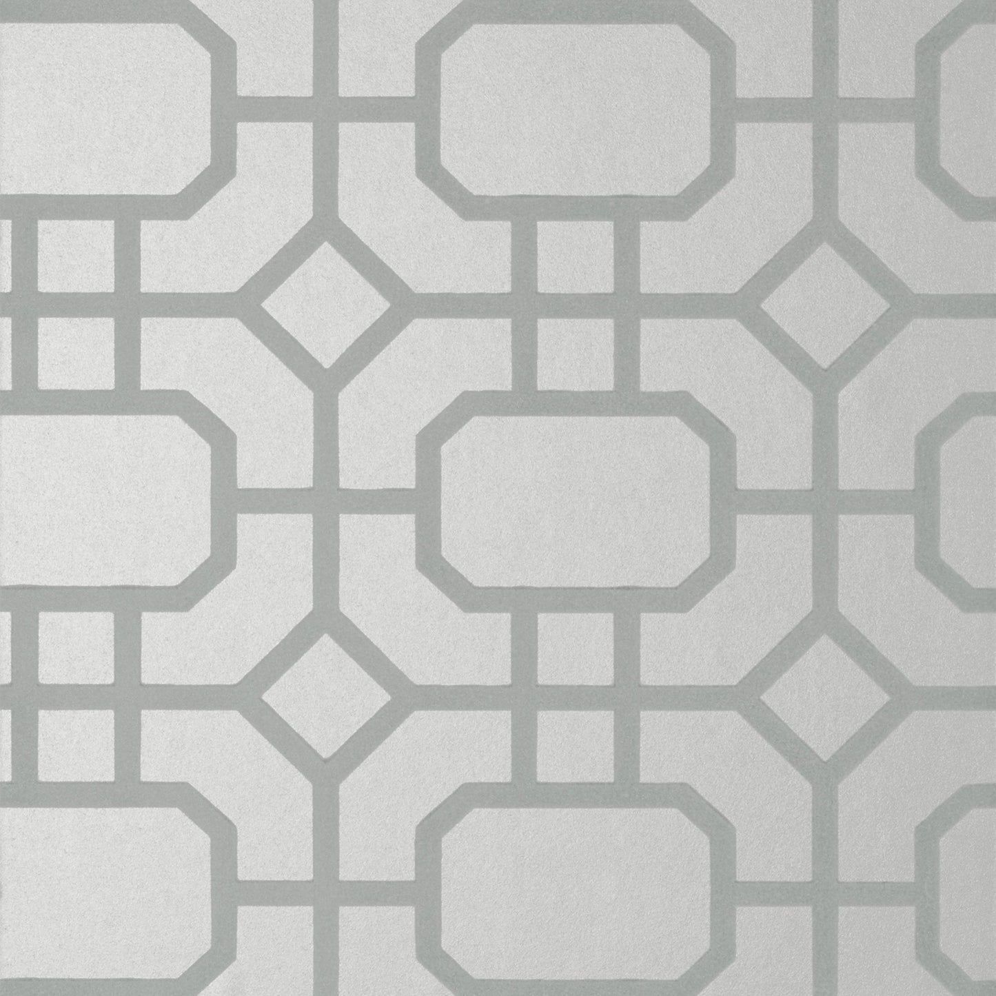 Portier Flock Wallpaper - Grey on Silver - Thibaut - T11001 - Premier Wallcovering