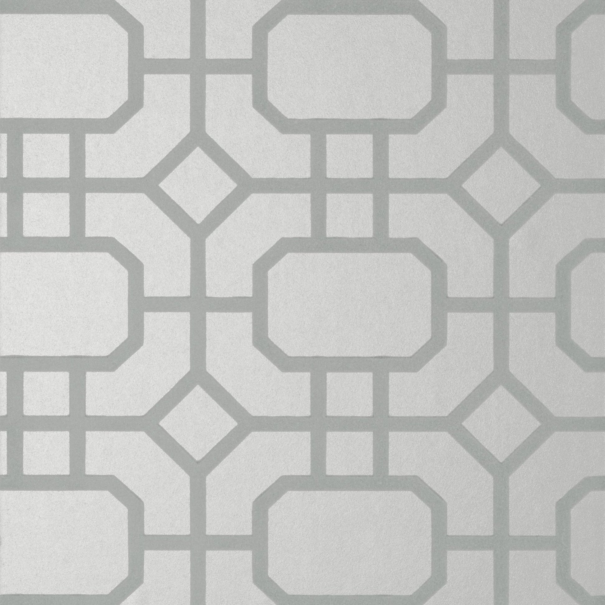 Portier Flock Wallpaper - Grey on Silver - Thibaut - T11001 - Premier Wallcovering