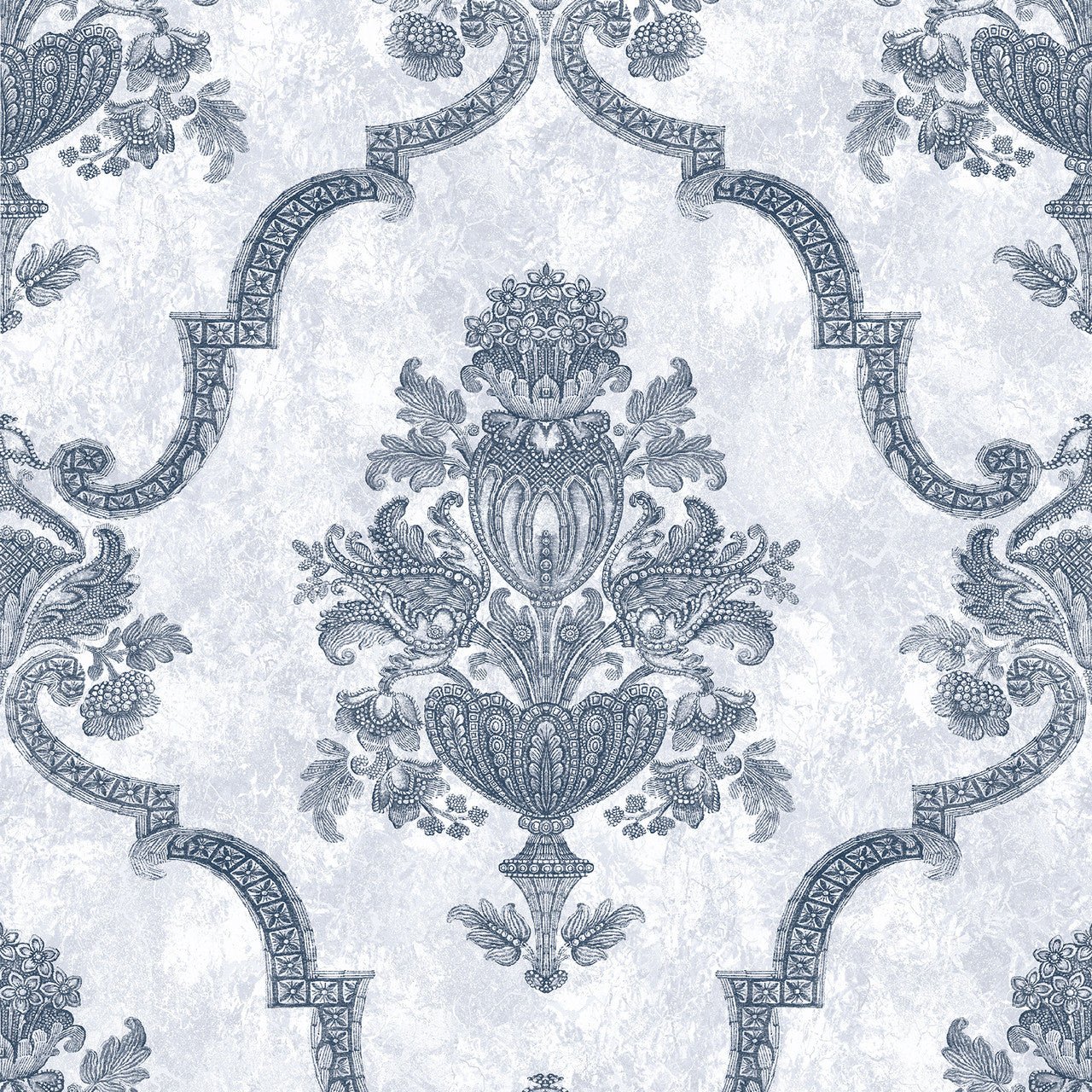 Porto Azulejo Wallpaper - Chalky Blue - Hohenberger - 26859 - Premier Wallcovering