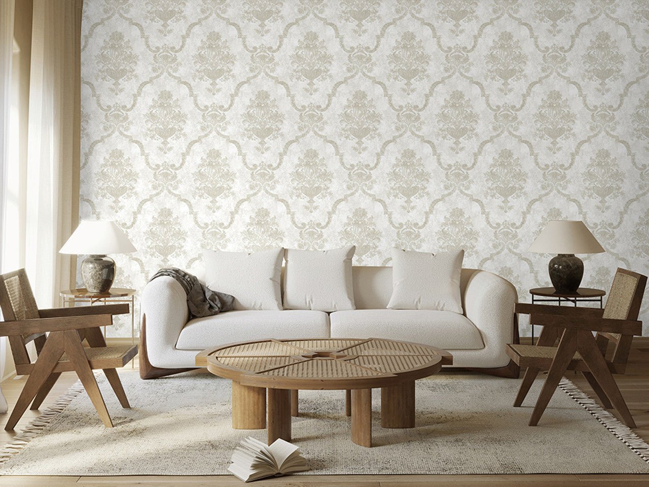 Porto Azulejo Wallpaper - Sand/ Beige - Hohenberger - 26856 - Premier Wallcovering