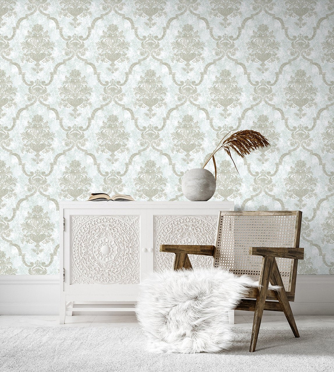 Porto Azulejo Wallpaper - Frost Mint - Hohenberger - 26883 - Premier Wallcovering