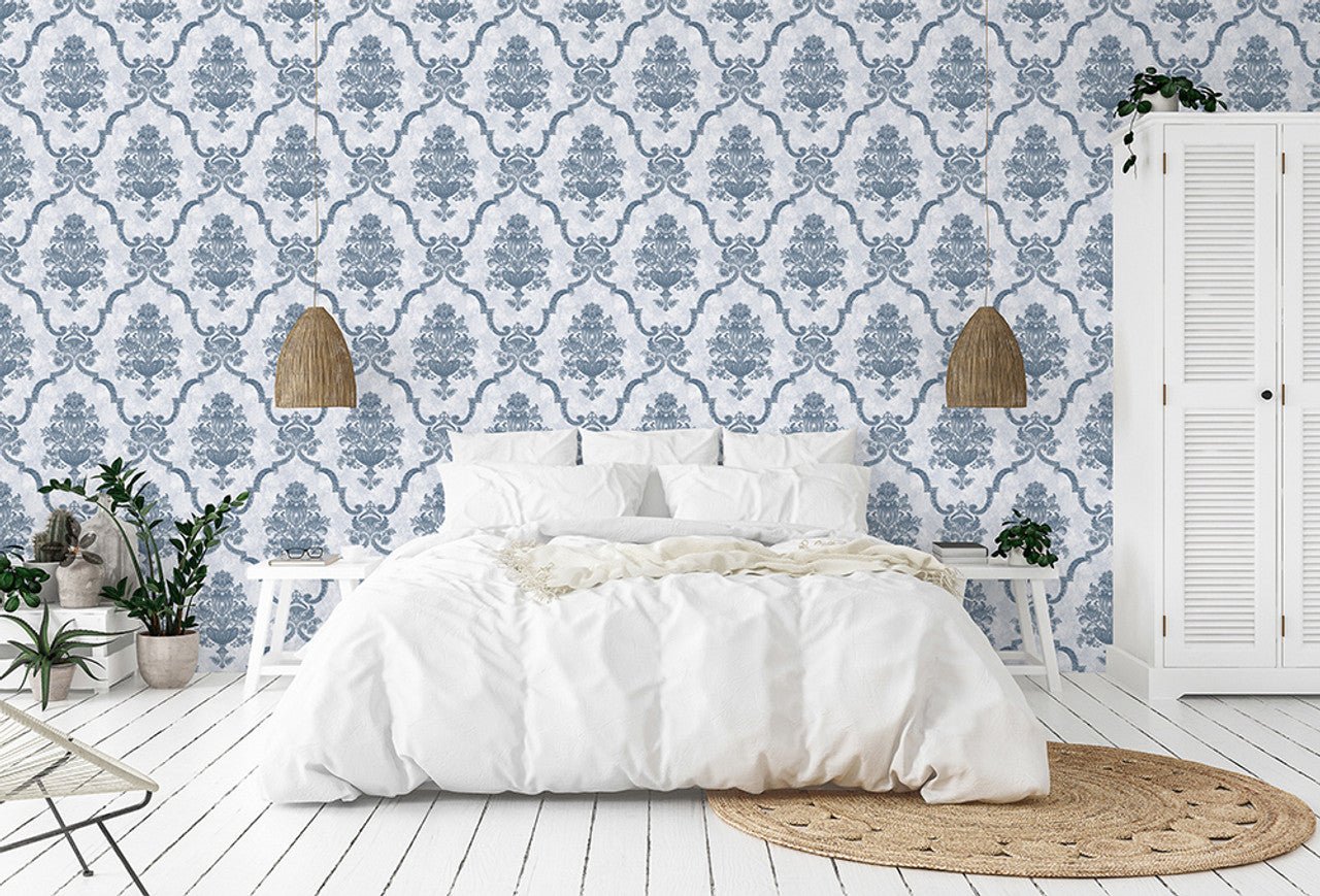 Porto Azulejo Wallpaper - Chalky Blue - Hohenberger - 26859 - Premier Wallcovering