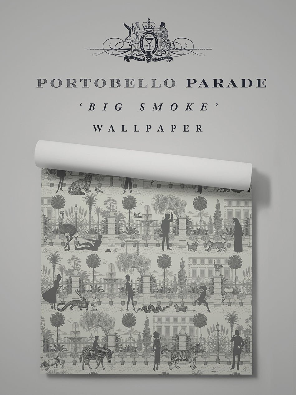 Portobello Parade Wallpaper - Big Smoke - Divine Savages - DVS079-PORT-SMOK-WR - Premier Wallcovering