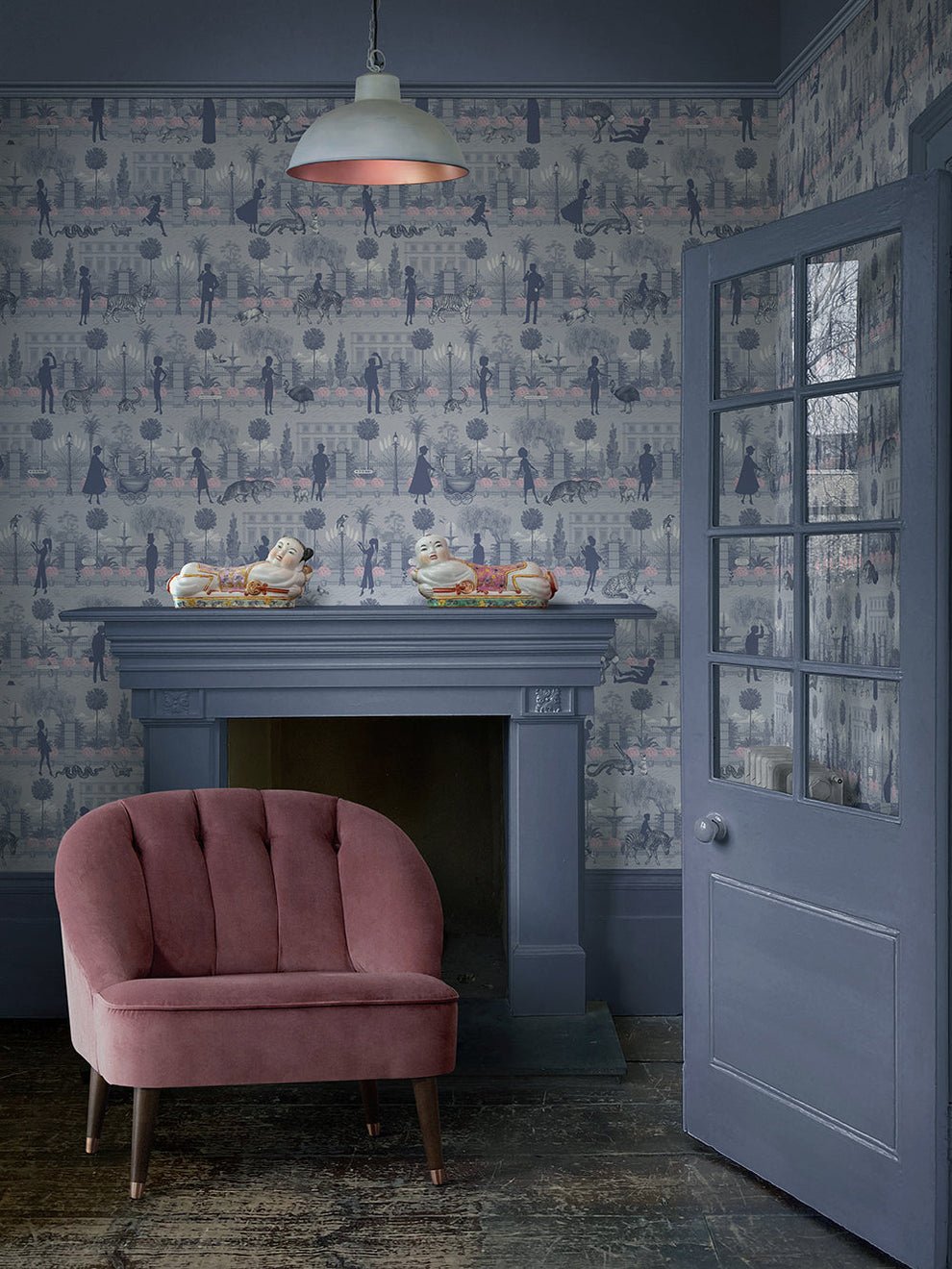 Portobello Parade Wallpaper - Wild Violet - Divine Savages - DVS081-PORT-VIOL-WR - Premier Wallcovering