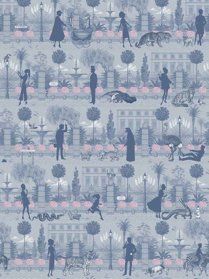Portobello Parade Wallpaper - Wild Violet - Divine Savages - DVS081-PORT-VIOL-WR - Premier Wallcovering