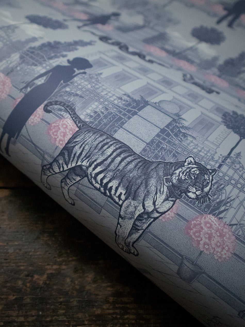 Portobello Parade Wallpaper - Wild Violet - Divine Savages - DVS081-PORT-VIOL-WR - Premier Wallcovering