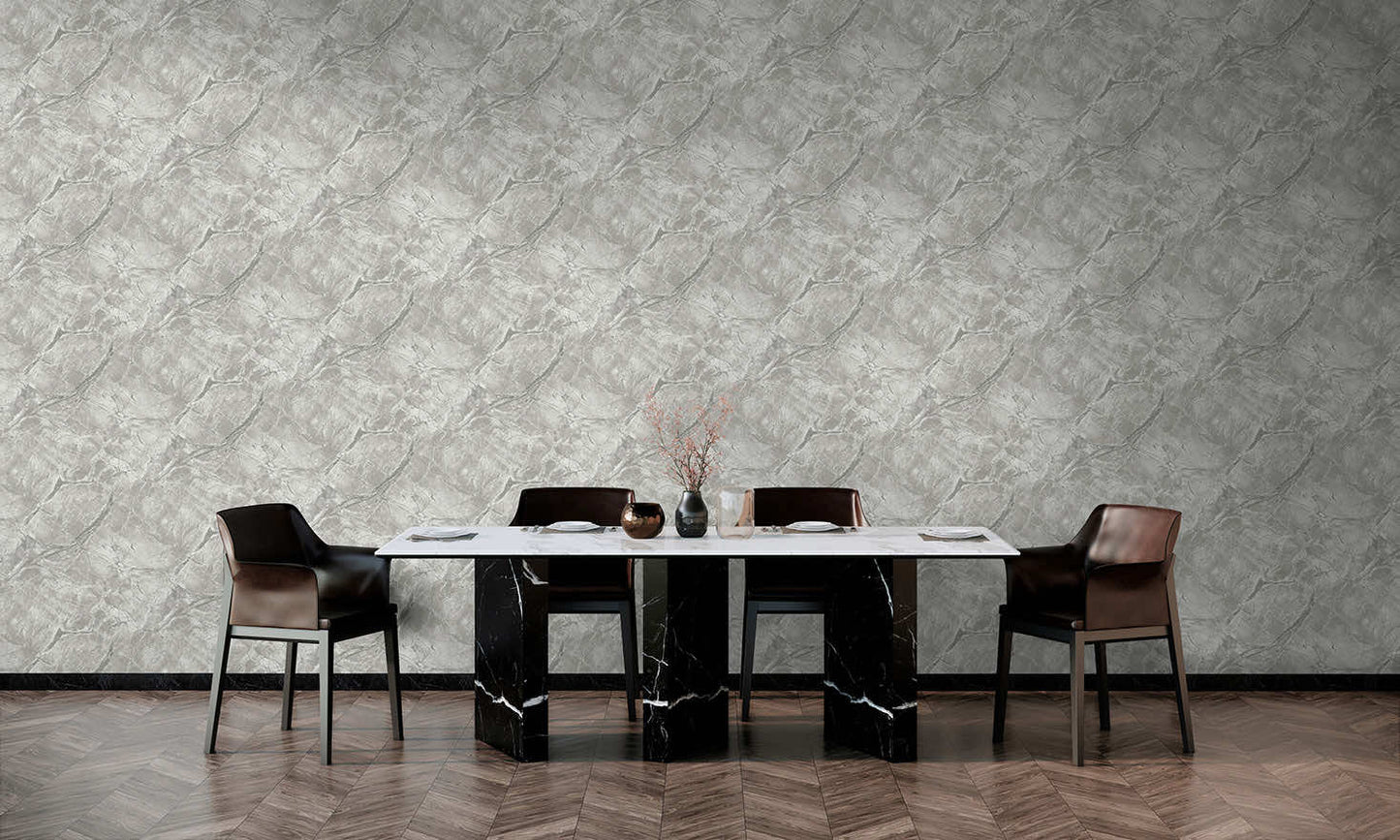 Portoro Marble Wallpaper - Dove / Silver - Holden Décor - 36282 - Premier Wallcovering
