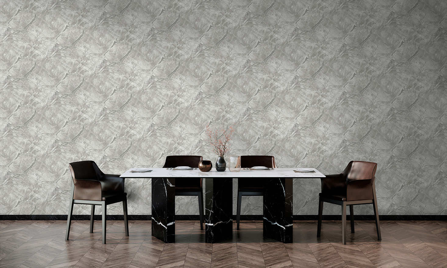 Portoro Marble Wallpaper - Dove / Silver - Holden Décor - 36282 - Premier Wallcovering