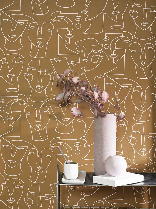 Portrait Gallery Wallpaper - Blanc And Noir - Casadeco - 86160116 - Premier Wallcovering
