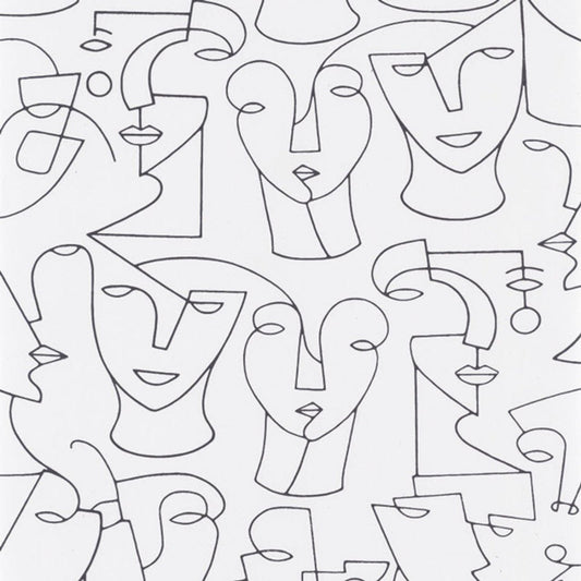 Portrait Gallery Wallpaper - Blanc And Noir - Casadeco - 86160116 - Premier Wallcovering