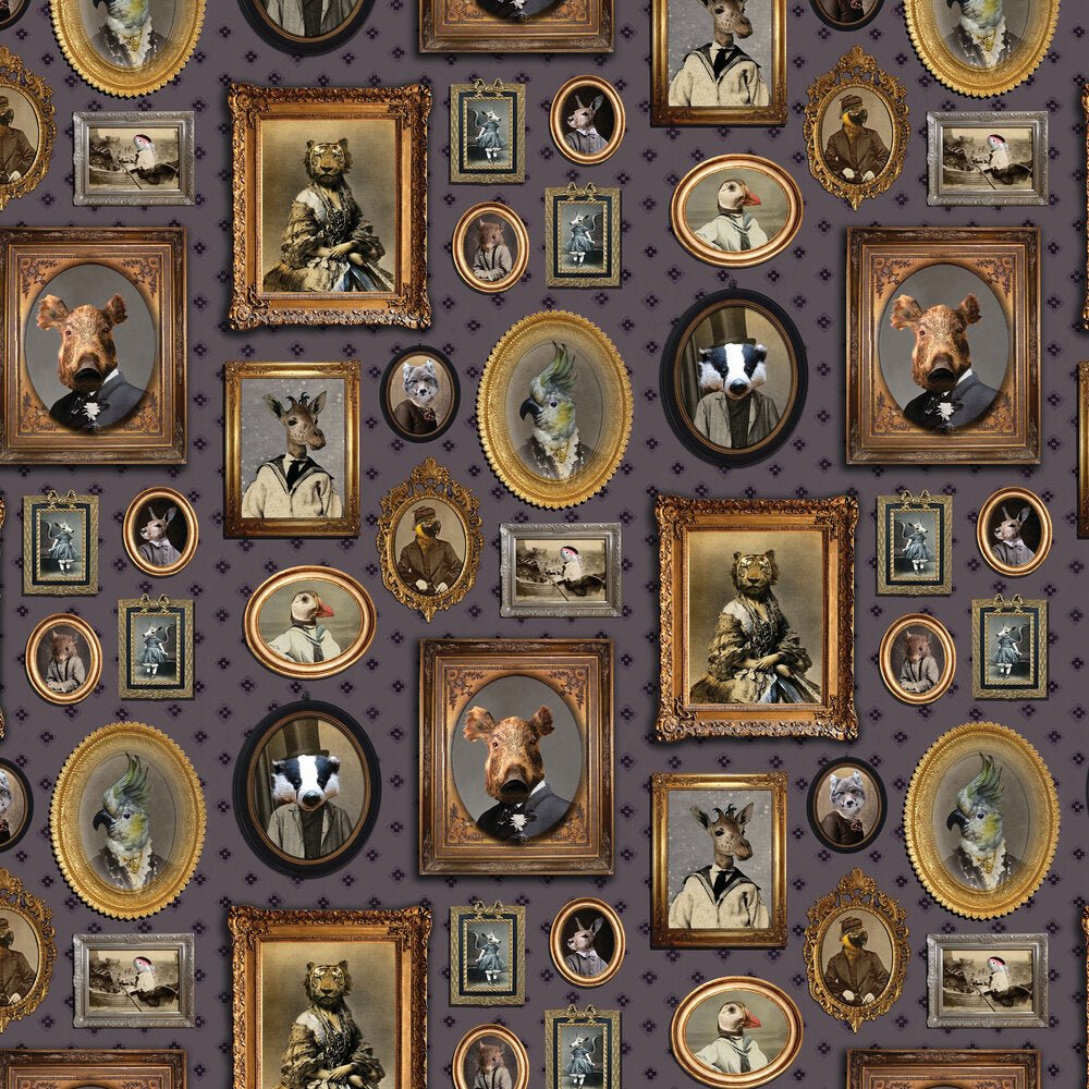 Portrait Gallery Wallpaper - Mauve - The Graduate Collection - CC1VISWALM - Premier Wallcovering