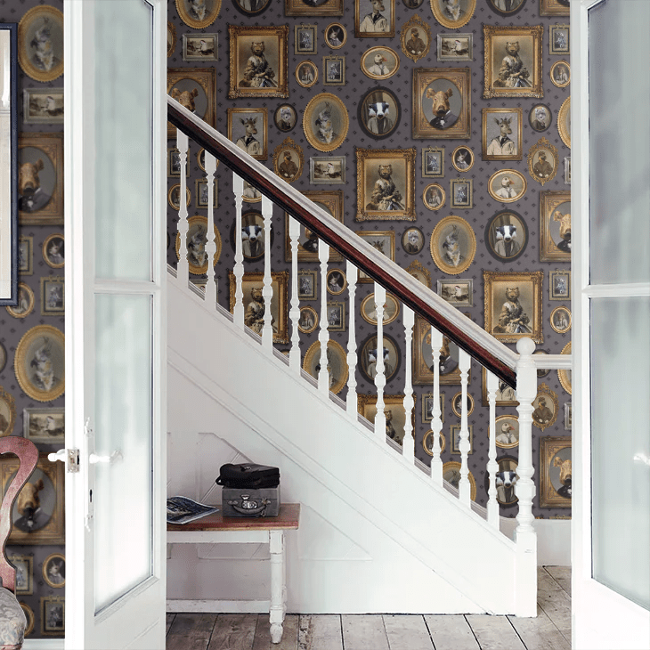 Portrait Gallery Wallpaper - Mauve - The Graduate Collection - CC1VISWALM - Premier Wallcovering