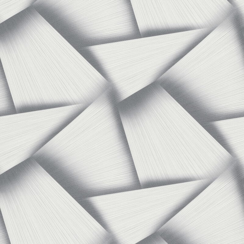 Pose 3D Effect Geo Metallic Wallpaper - Grey - Erismann - 10401 - 47 - Premier Wallcovering