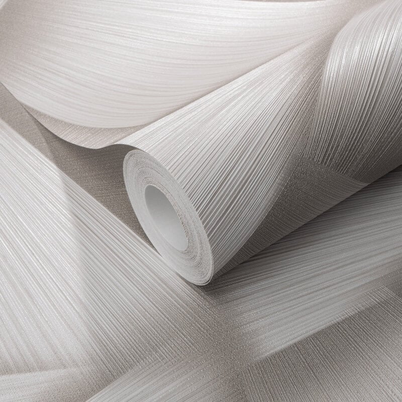 Pose 3D Effect Geo Metallic Wallpaper - Taupe - Erismann - 10401 - 37 - Premier Wallcovering