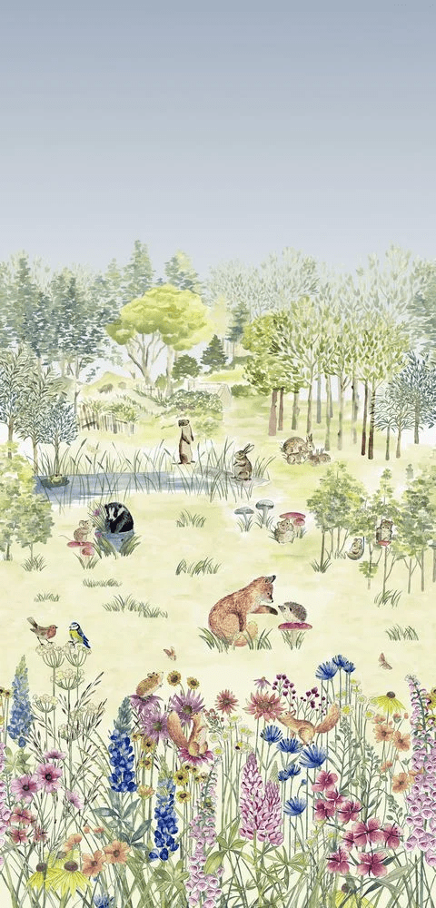 Potter's Woodland Wallpaper Mural - Spring - Little Greene - 0231POSPRIN - Premier Wallcovering