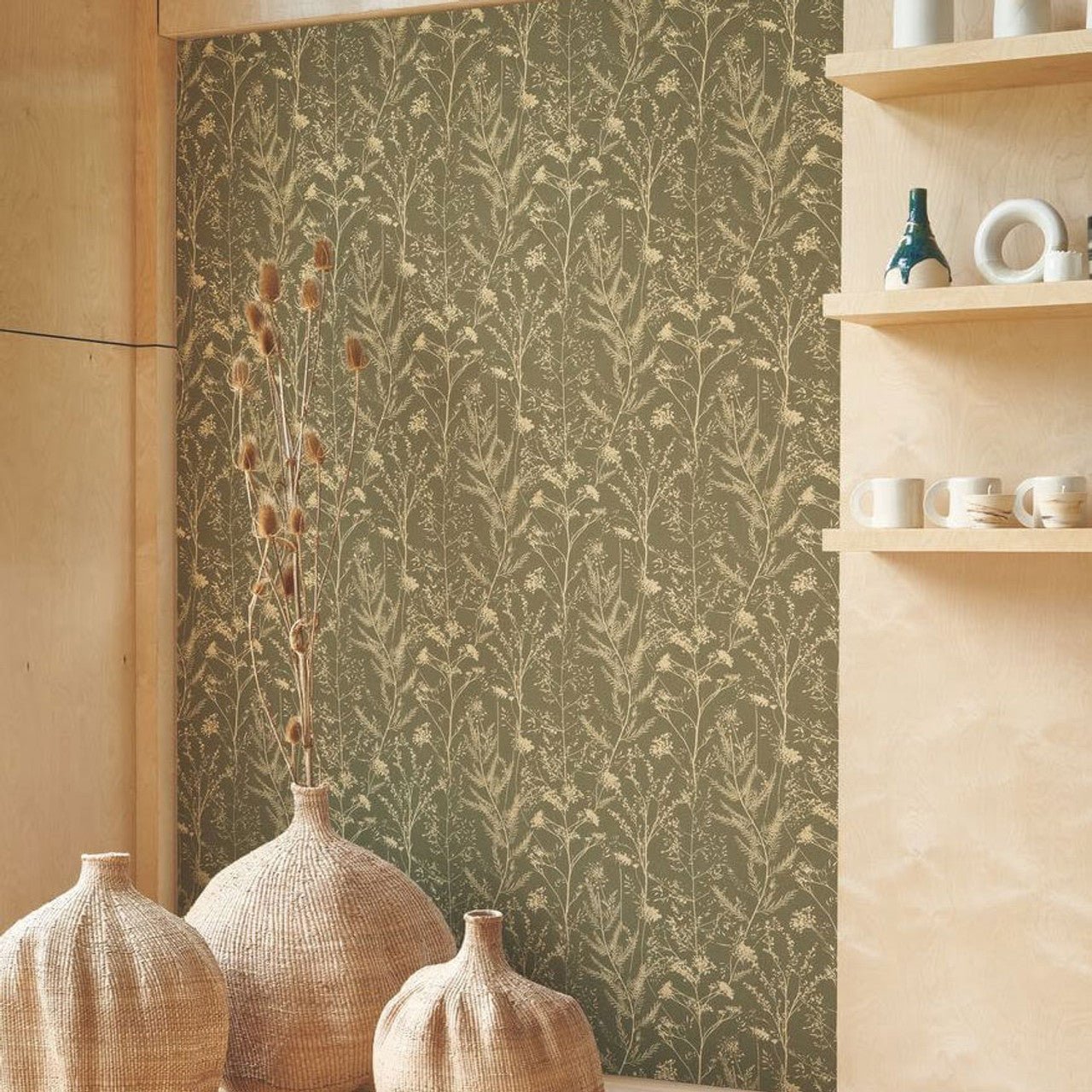 Prairie Sentier Des Dunes Wallpaper - Kaki - Casadeco - 200957853 - Premier Wallcovering