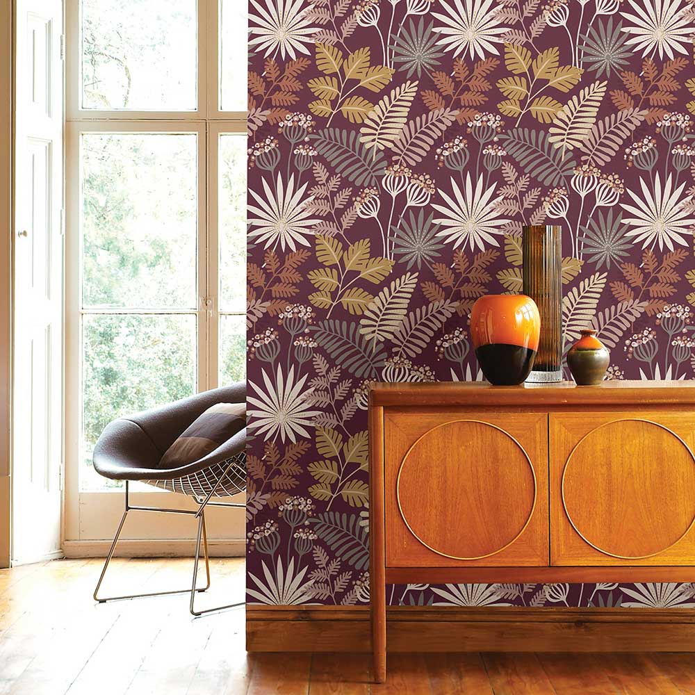 Praslin Wallpaper - Merlot - A Street Prints - FD26449 - Premier Wallcovering