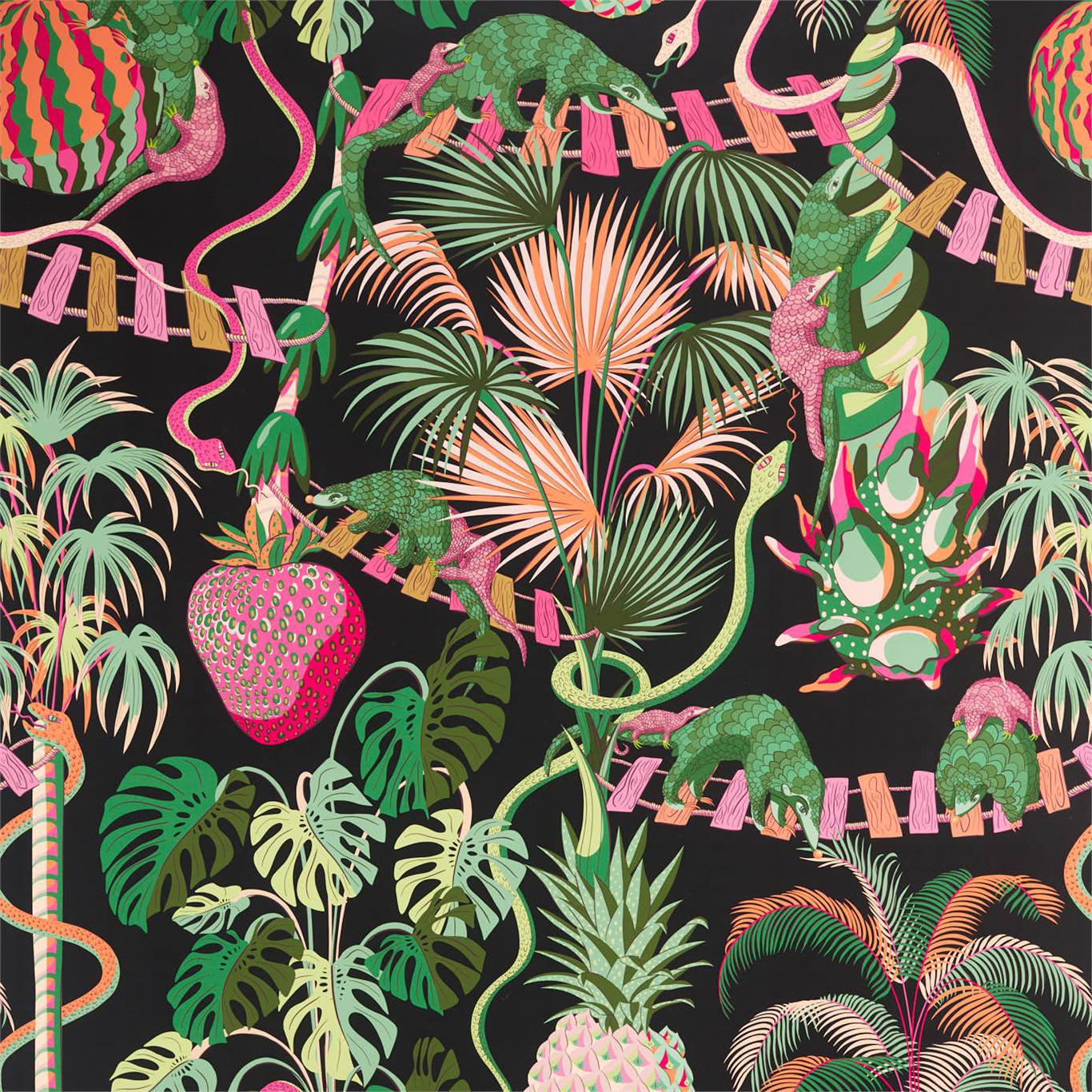 Precarious Pangolins Wallpaper - Tropical - ZPLW312981 - Zoffany - Premier Wallcovering