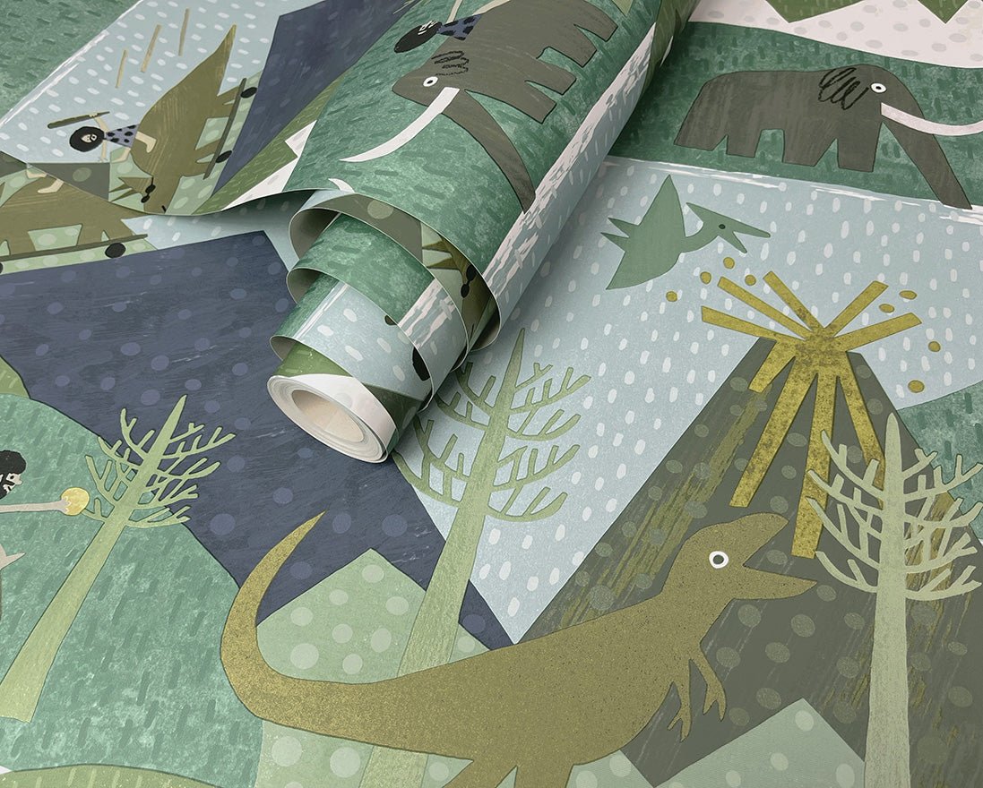 Prehistoric Wallpaper - Teal - Holden Décor - 13261 - Premier Wallcovering