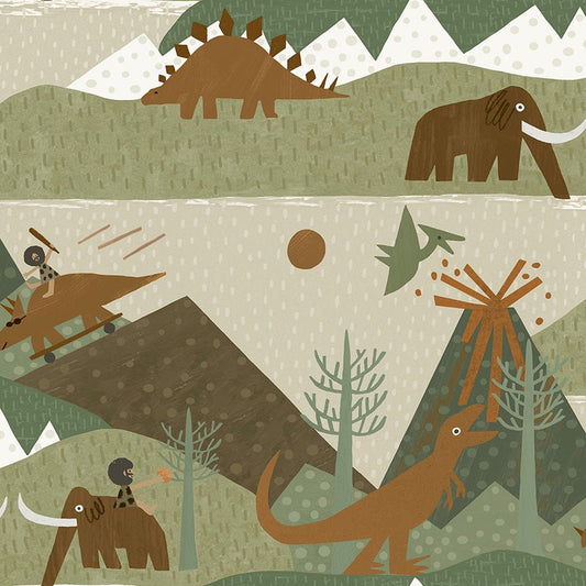 Prehistoric Wallpaper - Green/Orange - Holden Décor - 13260 - Premier Wallcovering