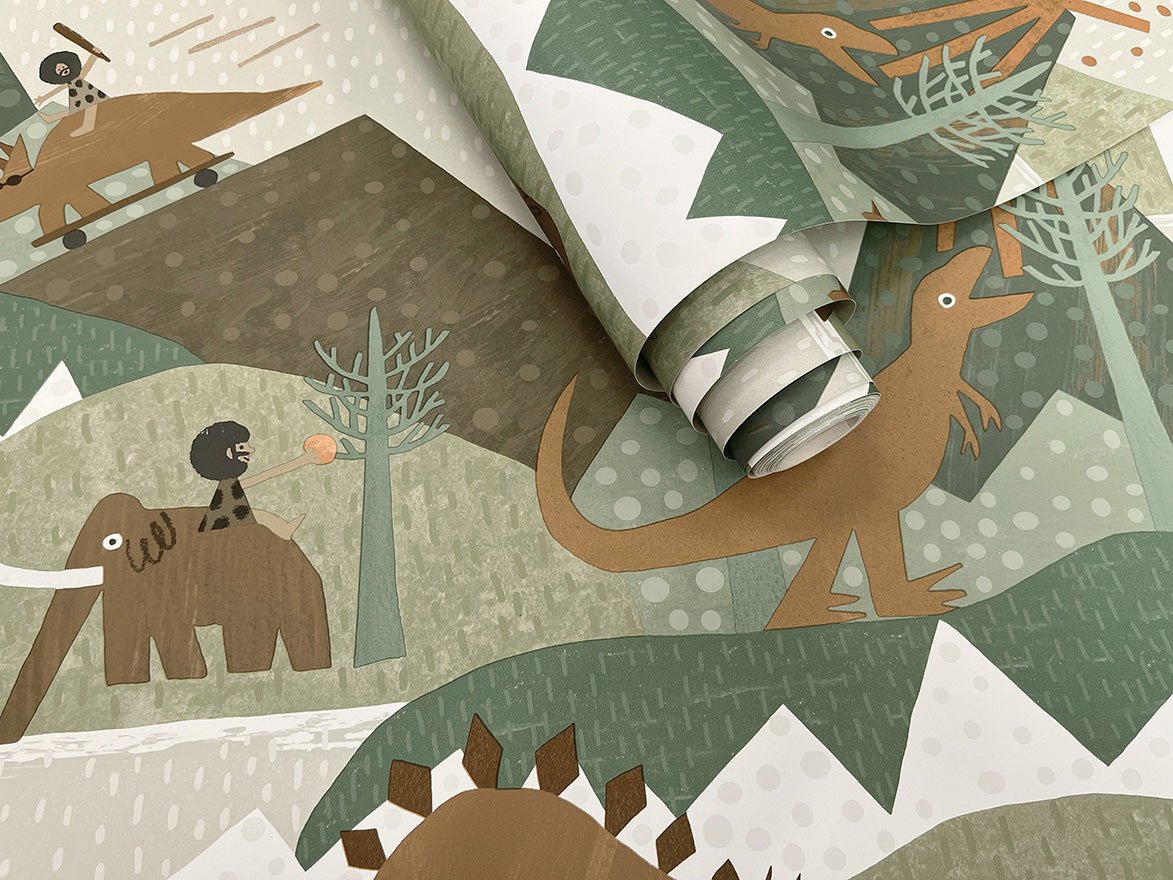Prehistoric Wallpaper - Green/Orange - Holden Décor - 13260 - Premier Wallcovering