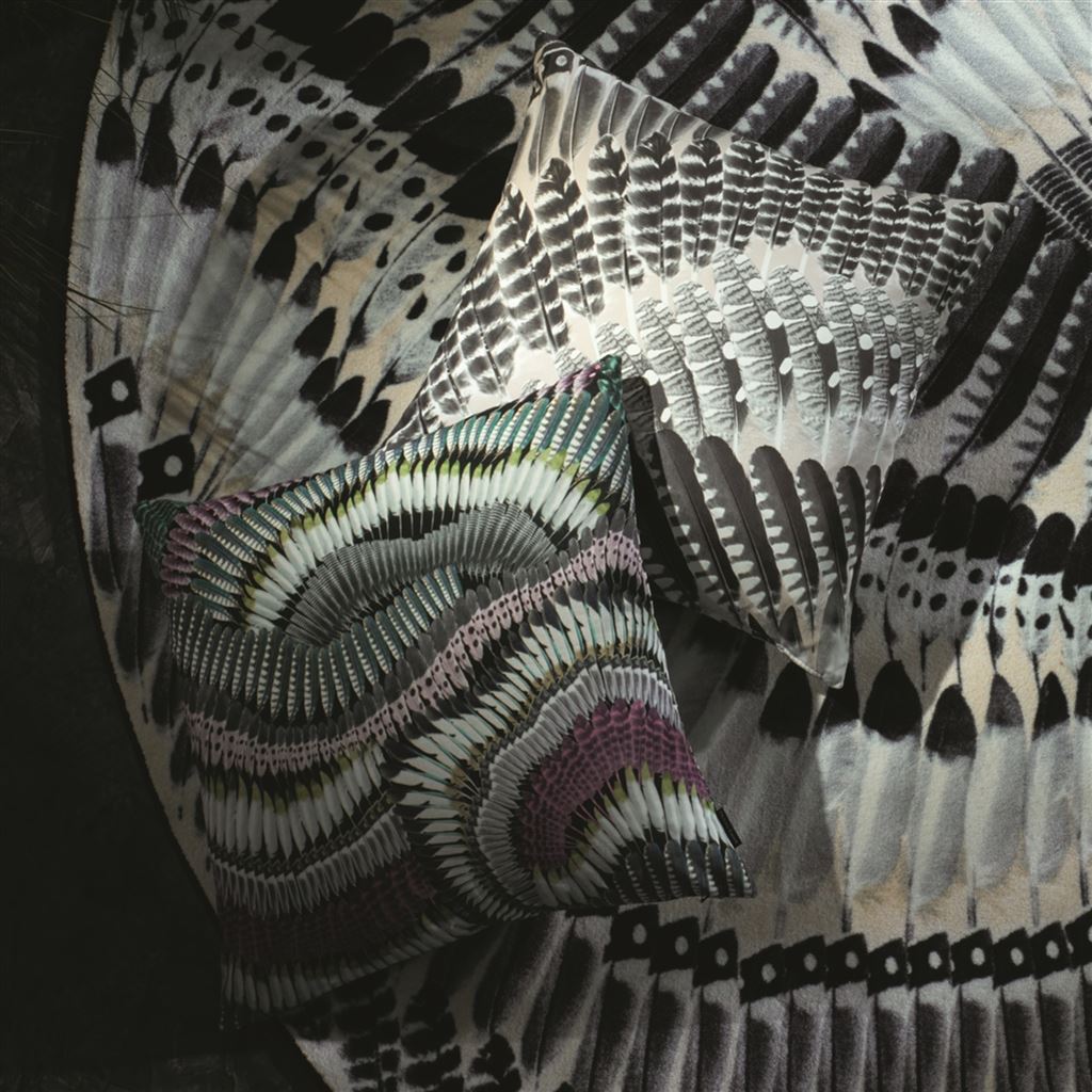Prête - Moi Ta Plume Fabric - Jais - Christian Lacroix - FCL7051/01 - Premier Wallcovering